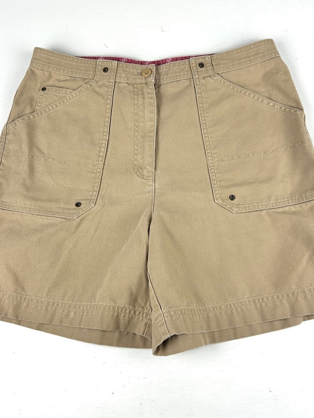 Lauren Ralph Lauren Canvas Shorts 12 Petite Large Pockets Beige